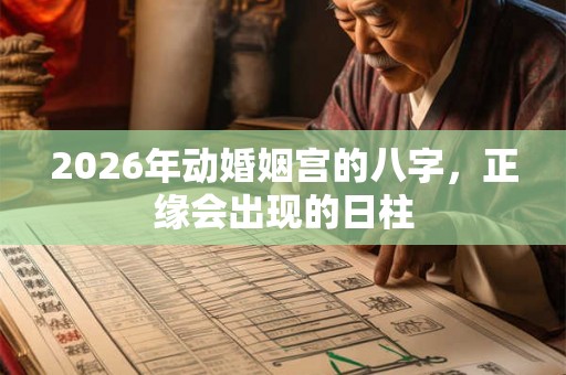 2026年动婚姻宫的八字,正缘会出现的日柱 2026年动婚姻宫的八字,正缘会出现的日柱