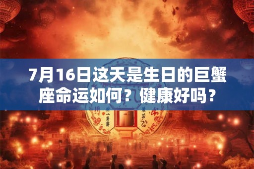 7月16日这天是生日的巨蟹座命运如何？健康好吗？