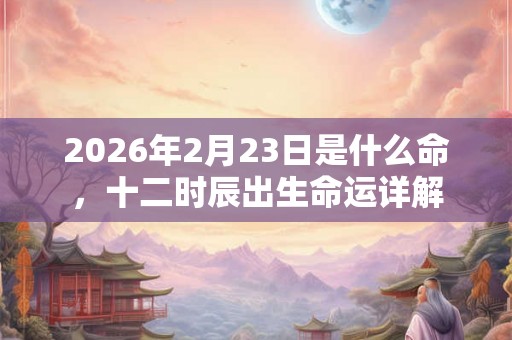 2026年2月23日是什么命，十二时辰出生命运详解