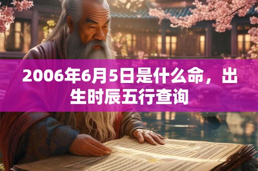 2006年6月5日是什么命，出生时辰五行查询