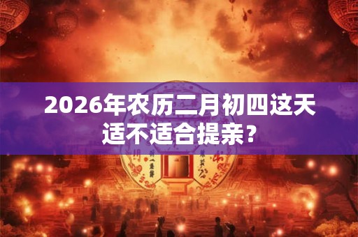 2026年农历二月初四这天适不适合提亲？