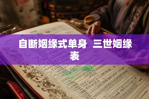 自断姻缘式单身  三世姻缘表