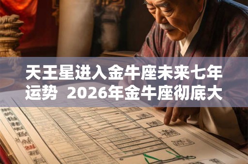 天王星进入金牛座未来七年运势  2026年金牛座彻底大爆发
