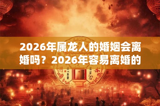 2026年属龙人的婚姻会离婚吗？2026年容易离婚的生肖