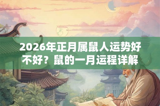 2026年正月属鼠人运势好不好?鼠的一月运程详解 2026年正月属鼠人运势好不好?鼠的一月运程详解