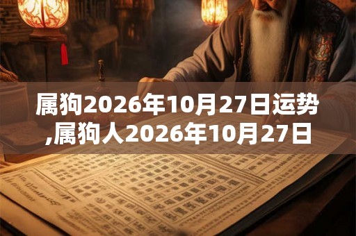 属狗2026年10月27日运势,属狗人2026年10月27日财运,生肖狗2026年10月27日运势