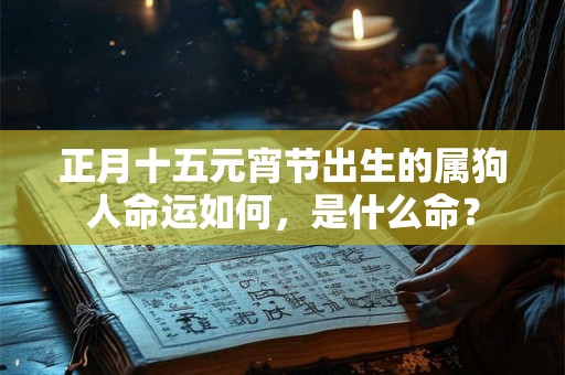 正月十五元宵节出生的属狗人命运如何，是什么命？