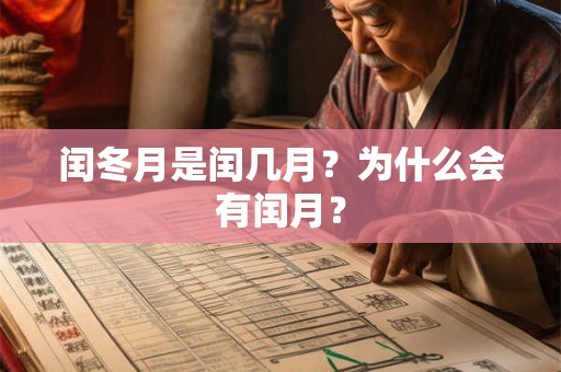 闰冬月是闰几月？为什么会有闰月？