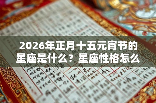 2026年正月十五元宵节的星座是什么？星座性格怎么样？