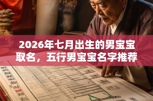 2026年七月出生的男宝宝取名，五行男宝宝名字推荐