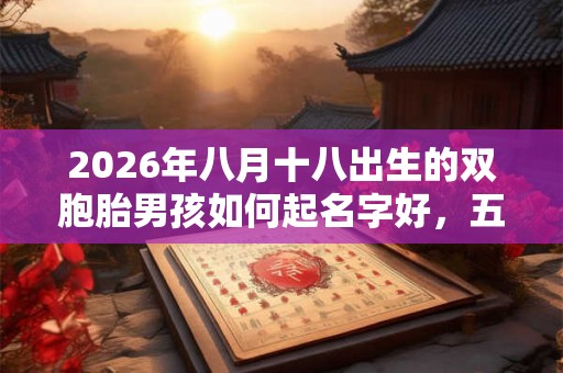 2026年八月十八出生的双胞胎男孩如何起名字好，五行属什么？