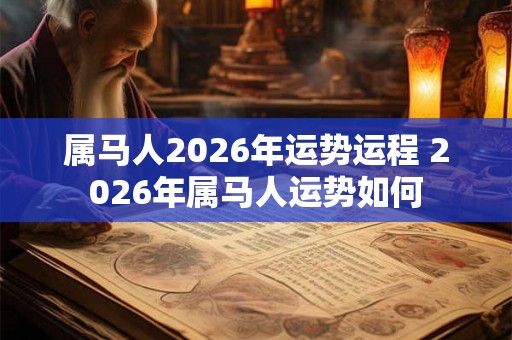属马人2026年运势运程 2026年属马人运势如何