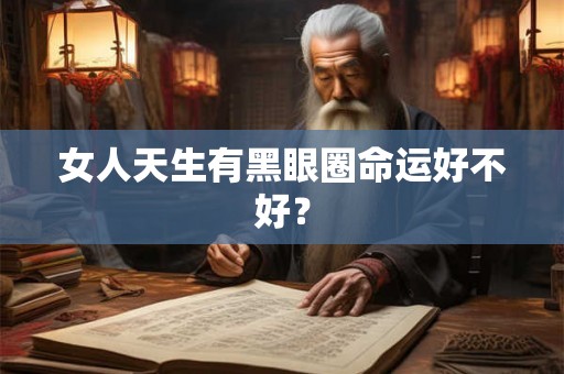 女人天生有黑眼圈命运好不好？