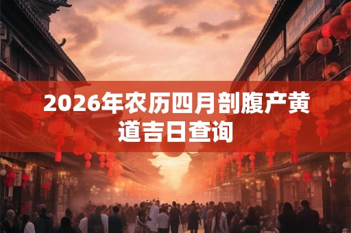 2026年农历四月剖腹产黄道吉日查询 2026年农历四月剖腹产黄道吉日查询