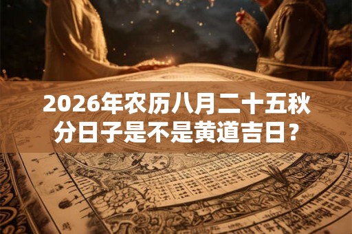 2026年农历八月二十五秋分日子是不是黄道吉日? 2026年农历八月二十五秋分日子是不是黄道吉日?