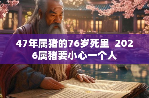 47年属猪的76岁死里  2026属猪要小心一个人