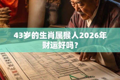 43岁的生肖属猴人2026年财运好吗？