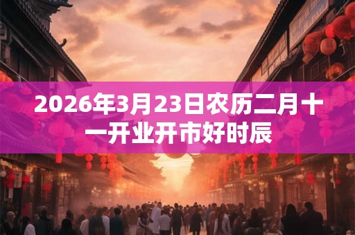 2026年3月23日农历二月十一开业开市好时辰