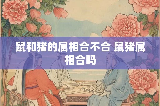 鼠和猪的属相合不合 鼠猪属相合吗