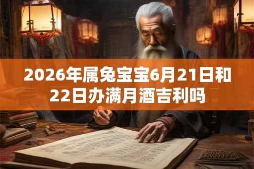 2026年属兔宝宝6月21日和22日办满月酒吉利吗