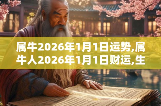 属牛2026年1月1日运势,属牛人2026年1月1日财运,生肖牛2026年1月1日运势