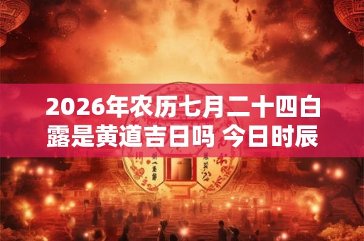 2026年农历七月二十四白露是黄道吉日吗 今日时辰吉凶详细查询