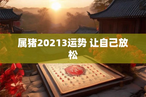 属猪20213运势 让自己放松