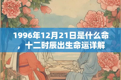 1996年12月21日是什么命,十二时辰出生命运详解 1996年12月21日是什么命,十二时辰出生命运详解