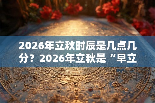 2026年立秋时辰是几点几分？2026年立秋是“早立秋”吗？
