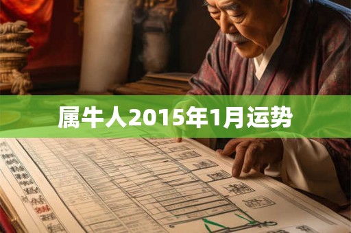 属牛人2015年1月运势