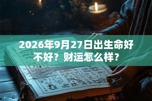 2026年9月27日出生命好不好？财运怎么样？