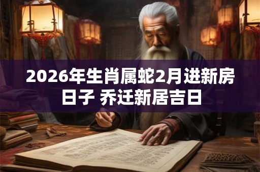 2026年生肖属蛇2月进新房日子 乔迁新居吉日 2026年生肖属蛇2月进新房日子 乔迁新居吉日