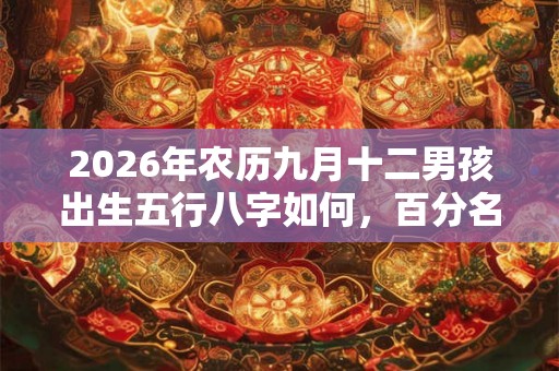 2026年农历九月十二男孩出生五行八字如何,百分名字推荐 2026年农历九月十二男孩出生五行八字如何,百分名字推荐