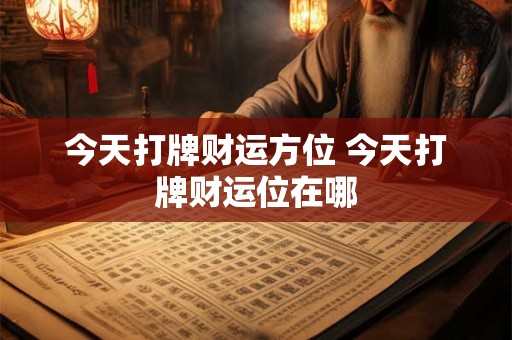 今天打牌财运方位 今天打牌财运位在哪