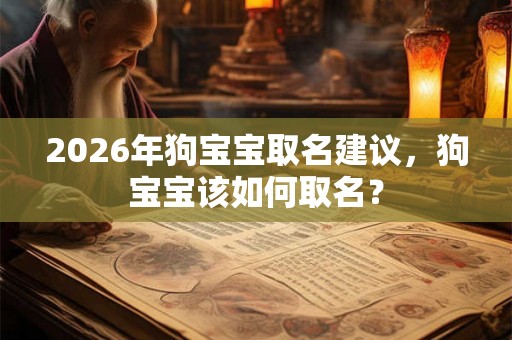 2026年狗宝宝取名建议，狗宝宝该如何取名？