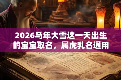 2026马年大雪这一天出生的宝宝取名，属虎乳名通用