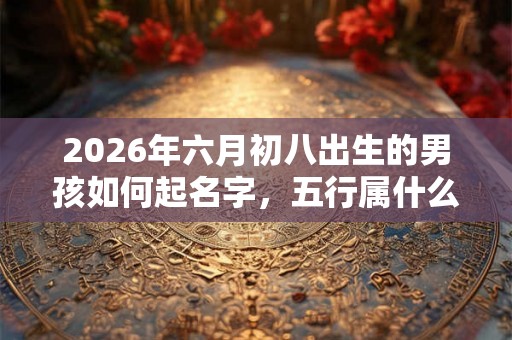 2026年六月初八出生的男孩如何起名字，五行属什么