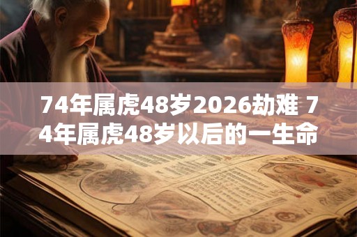 74年属虎48岁2026劫难 74年属虎48岁以后的一生命运
