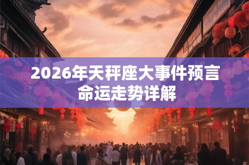 2026年天秤座大事件预言 命运走势详解