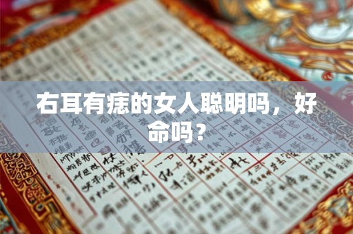 右耳有痣的女人聪明吗，好命吗？