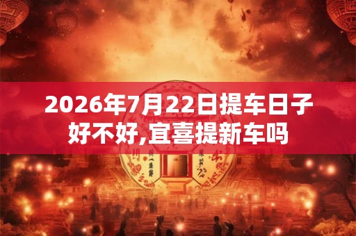 2026年7月22日提车日子好不好,宜喜提新车吗