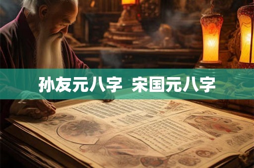 孙友元八字  宋国元八字