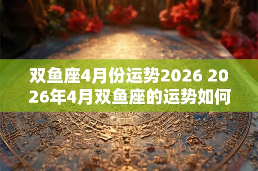 双鱼座4月份运势2026 2026年4月双鱼座的运势如何