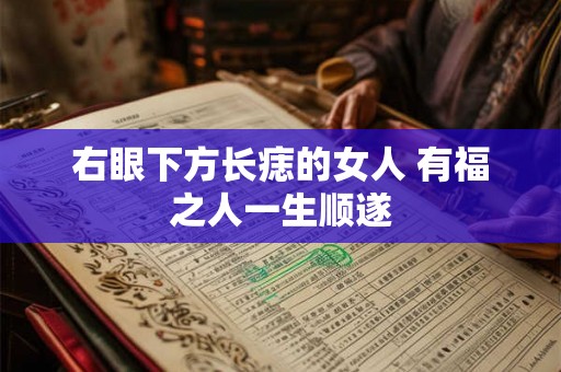 右眼下方长痣的女人 有福之人一生顺遂