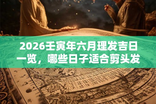 2026壬寅年六月理发吉日一览，哪些日子适合剪头发？