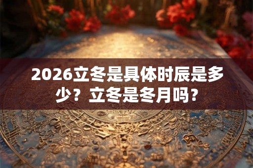 2026立冬是具体时辰是多少？立冬是冬月吗？