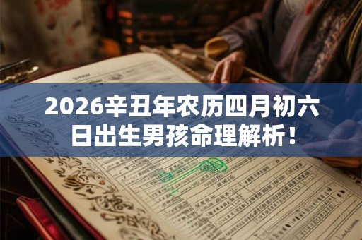 2026辛丑年农历四月初六日出生男孩命理解析！