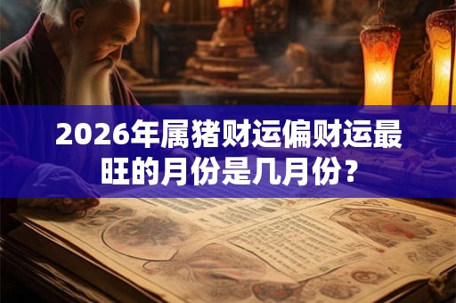 2026年属猪财运偏财运最旺的月份是几月份? 2026年属猪财运偏财运最旺的月份是几月份?
