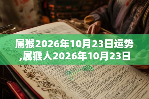 属猴2026年10月23日运势,属猴人2026年10月23日财运,生肖猴2026年10月23日运势