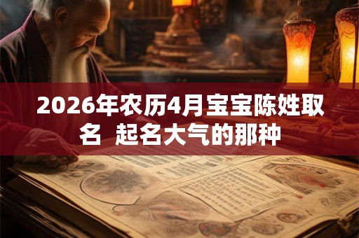 2026年农历4月宝宝陈姓取名  起名大气的那种